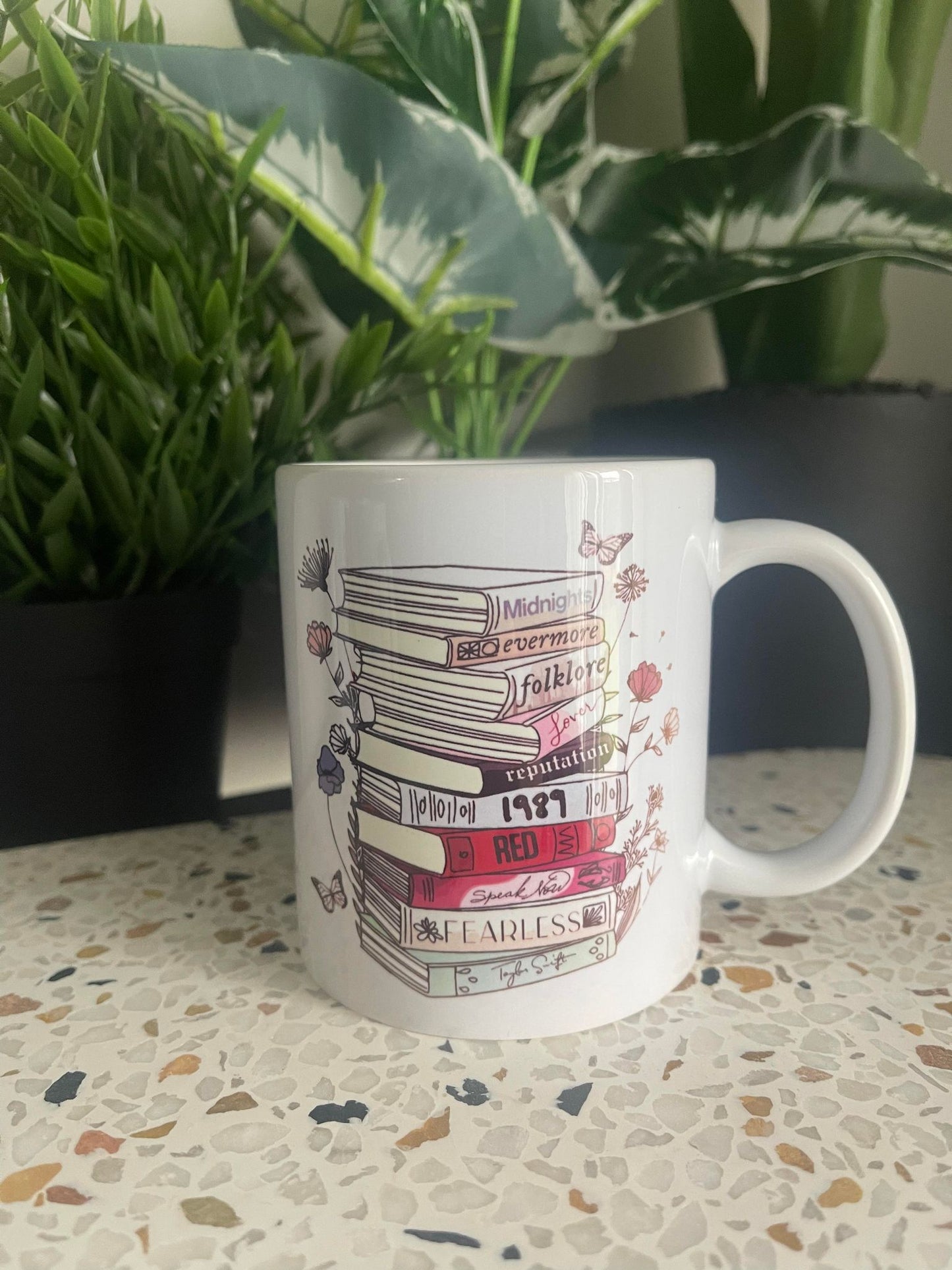 Taylor Swift- Book Stack Coffee Cup