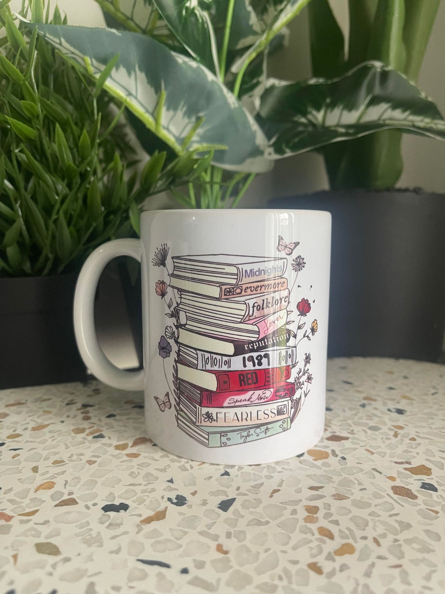Taylor Swift- Book Stack Coffee Cup