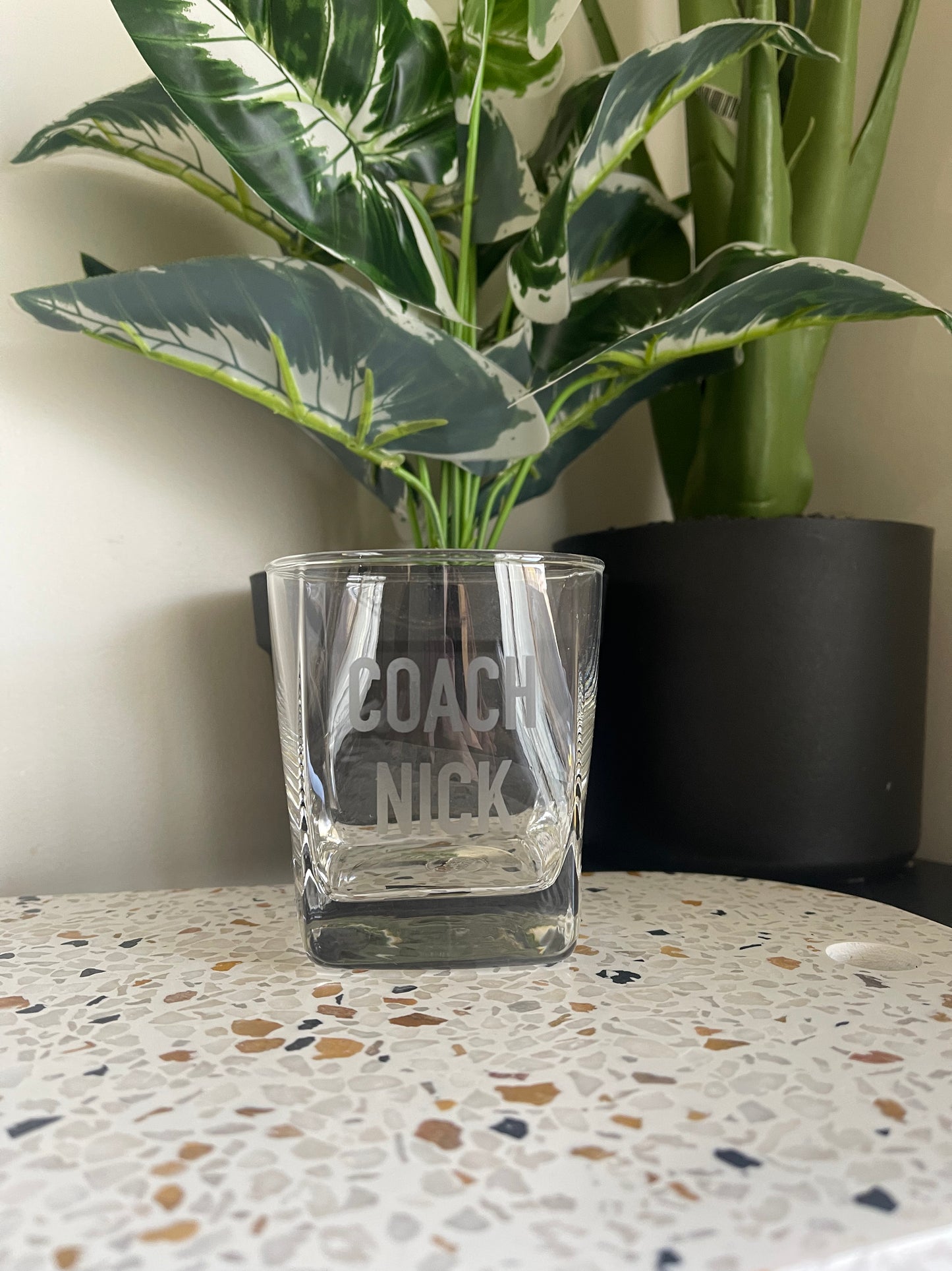 Personalised Etched Coaches Whiskey Glass