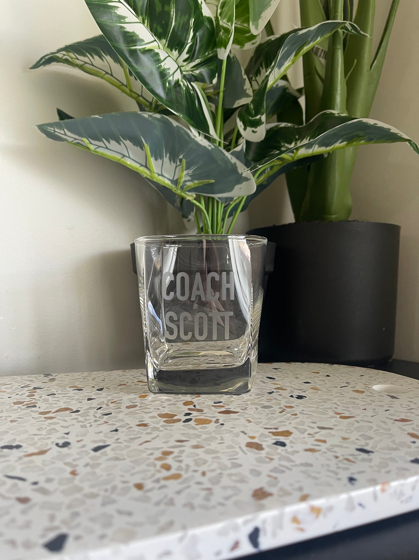 Personalised Etched Coaches Whiskey Glass