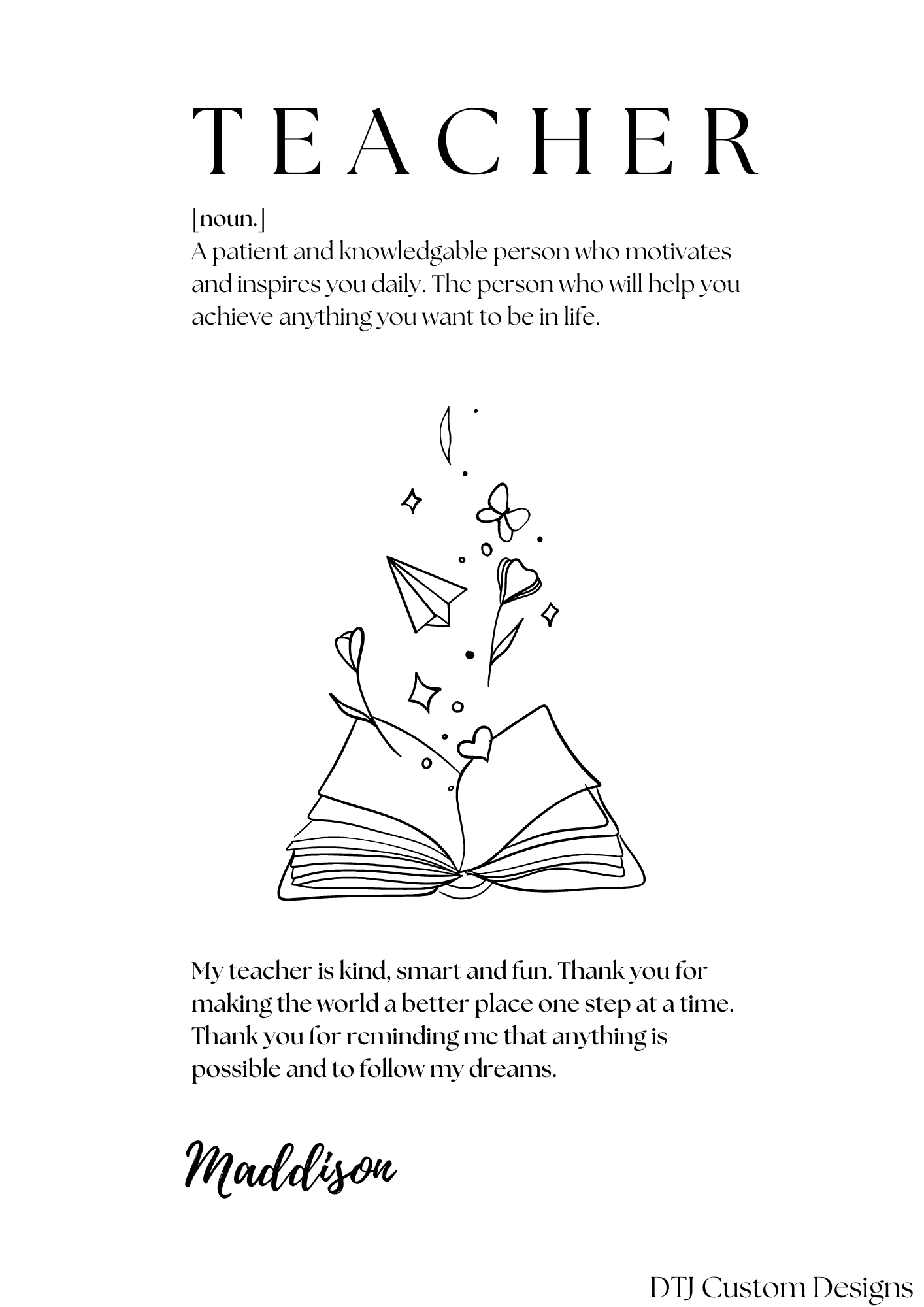 Teacher Definition Print