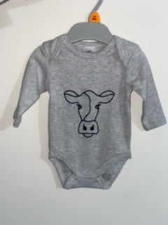 Long Sleeve Cow Romper