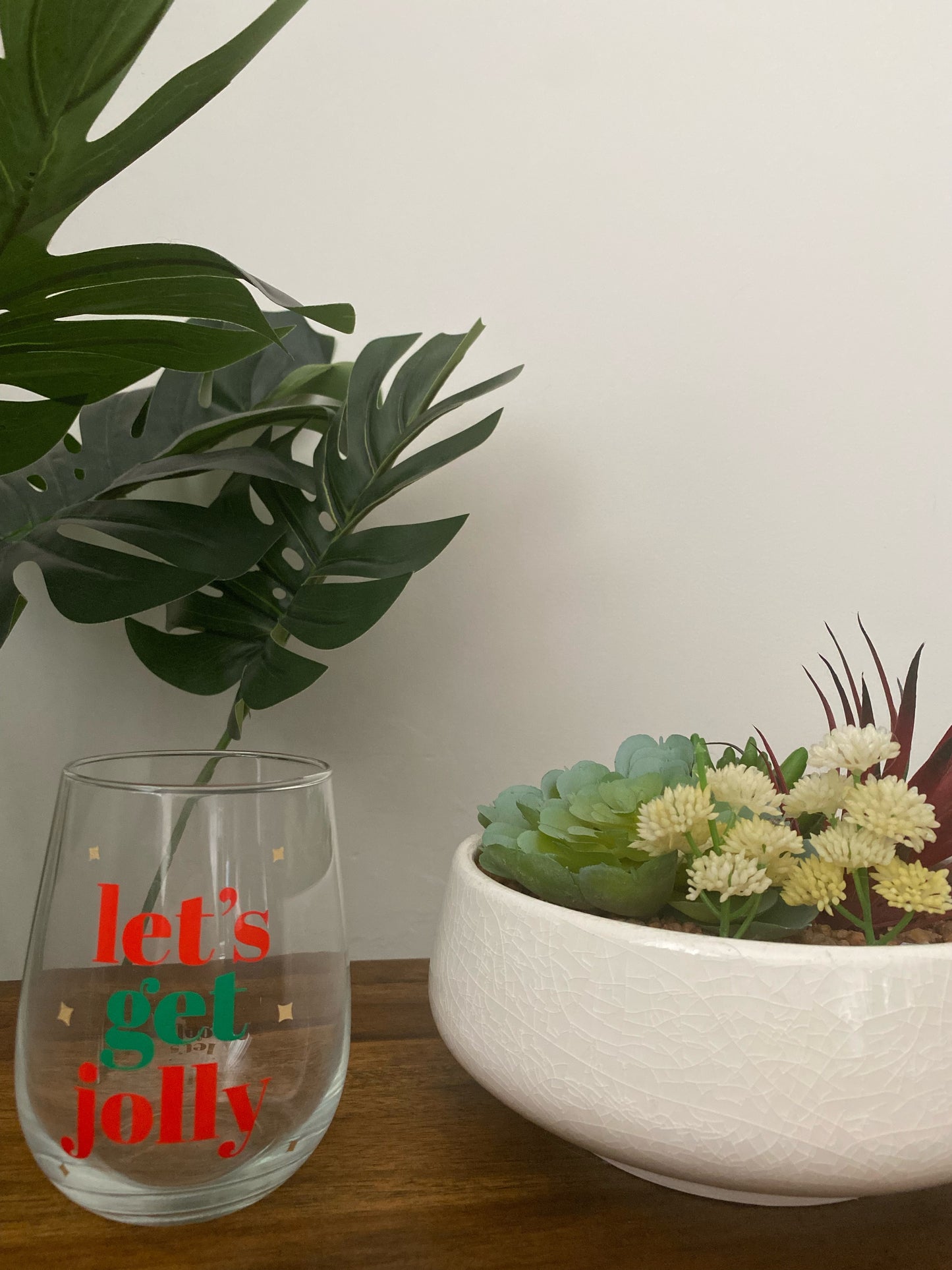 Let's Get Jolly! - Stemless Wine Glass