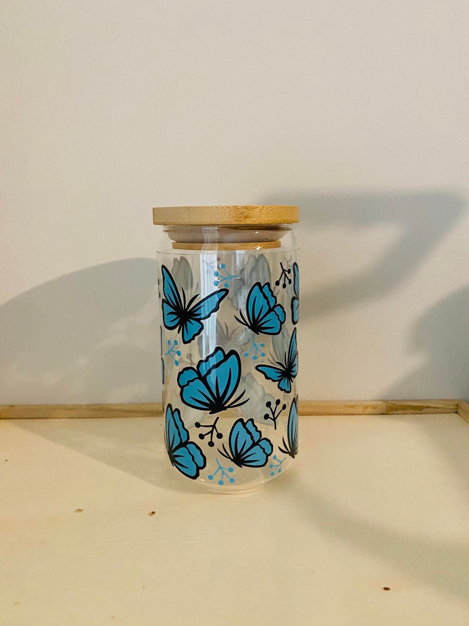 Blue Butterfly Libbey Glass