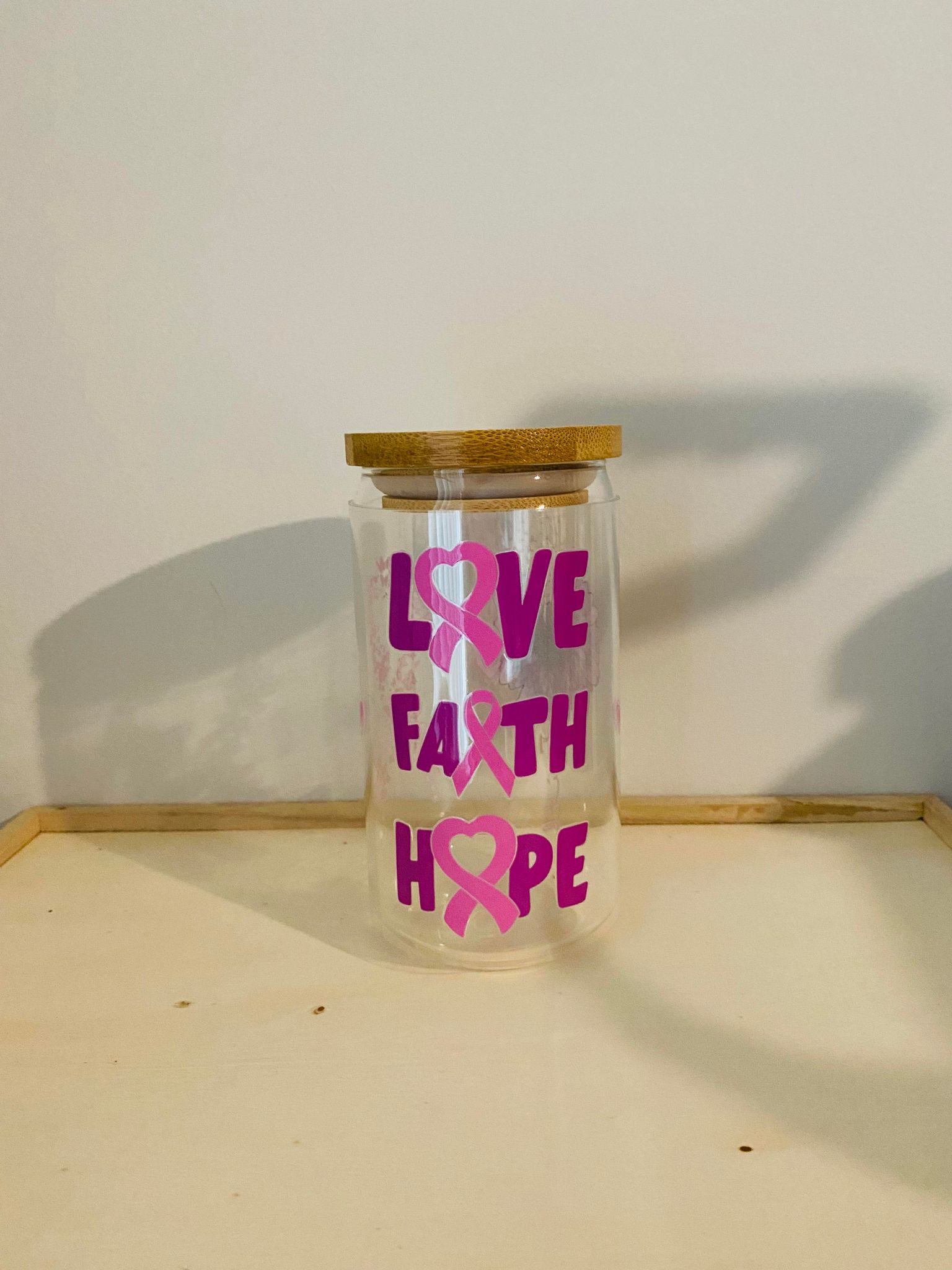 Breast Cancer Libbey Glass