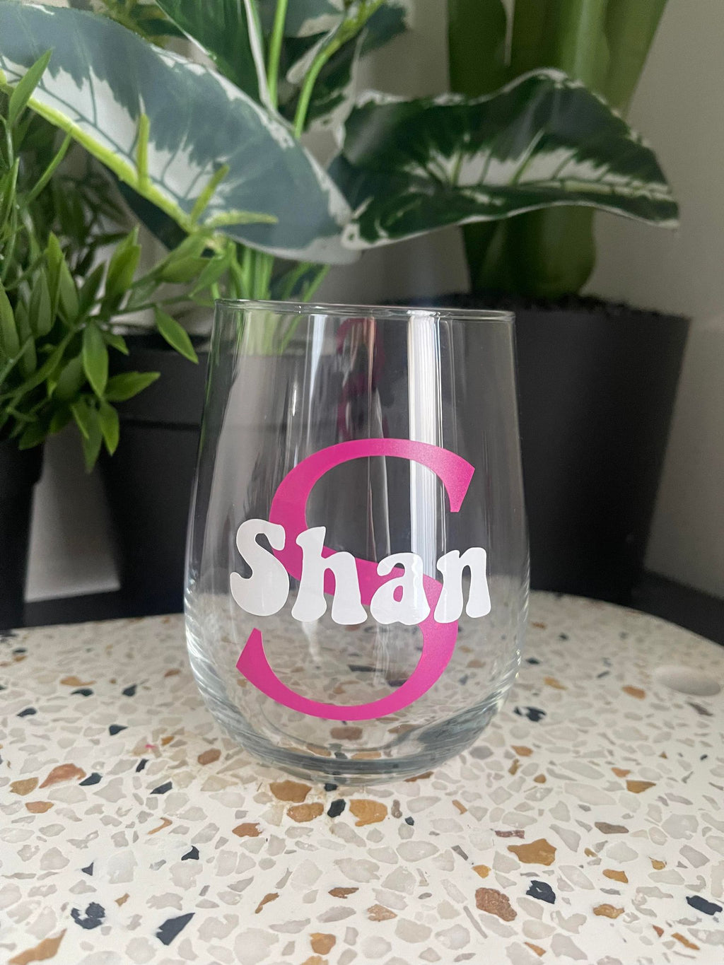 Personalised Stemless Wine Glass