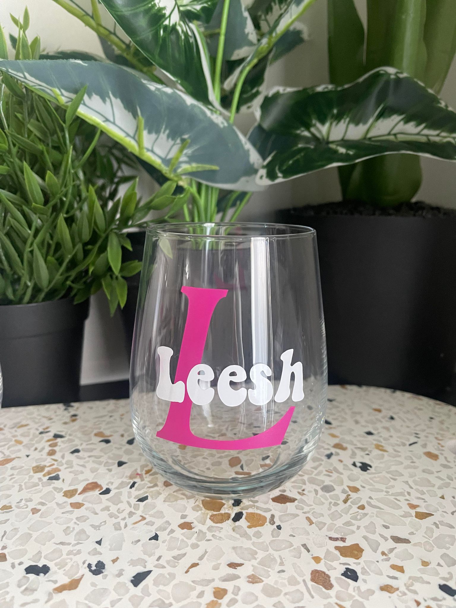 Personalised Stemless Wine Glass