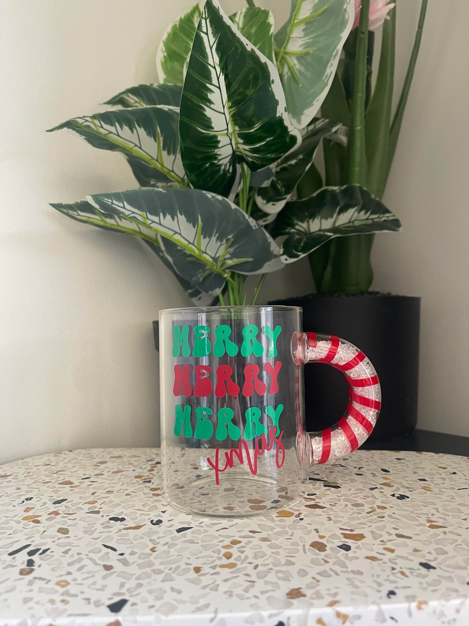 Merry Xmas Glass