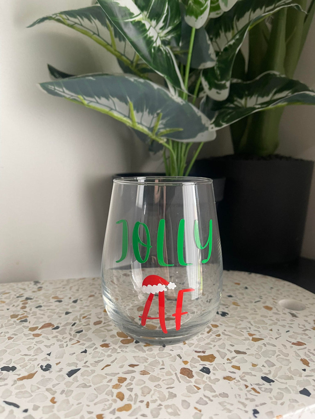 Jolly AF Xmas Stemless Wine Glass