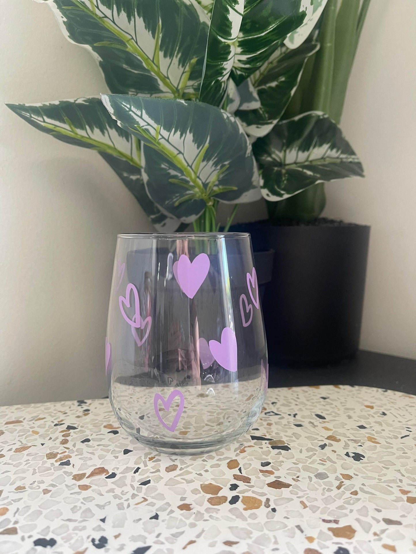 Heart Stemless Wine Glass