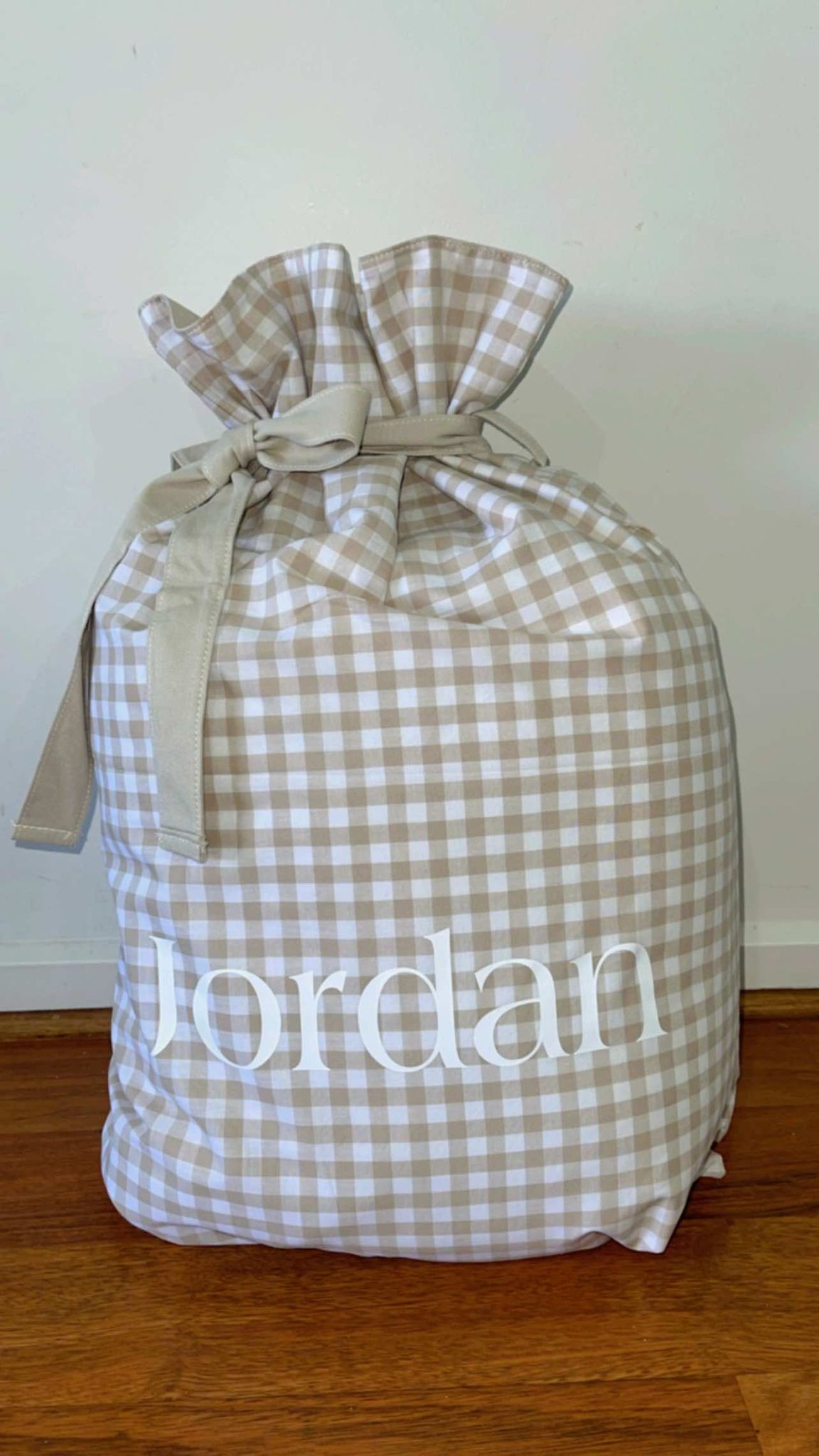 Personalised Gingham Santa Sacks