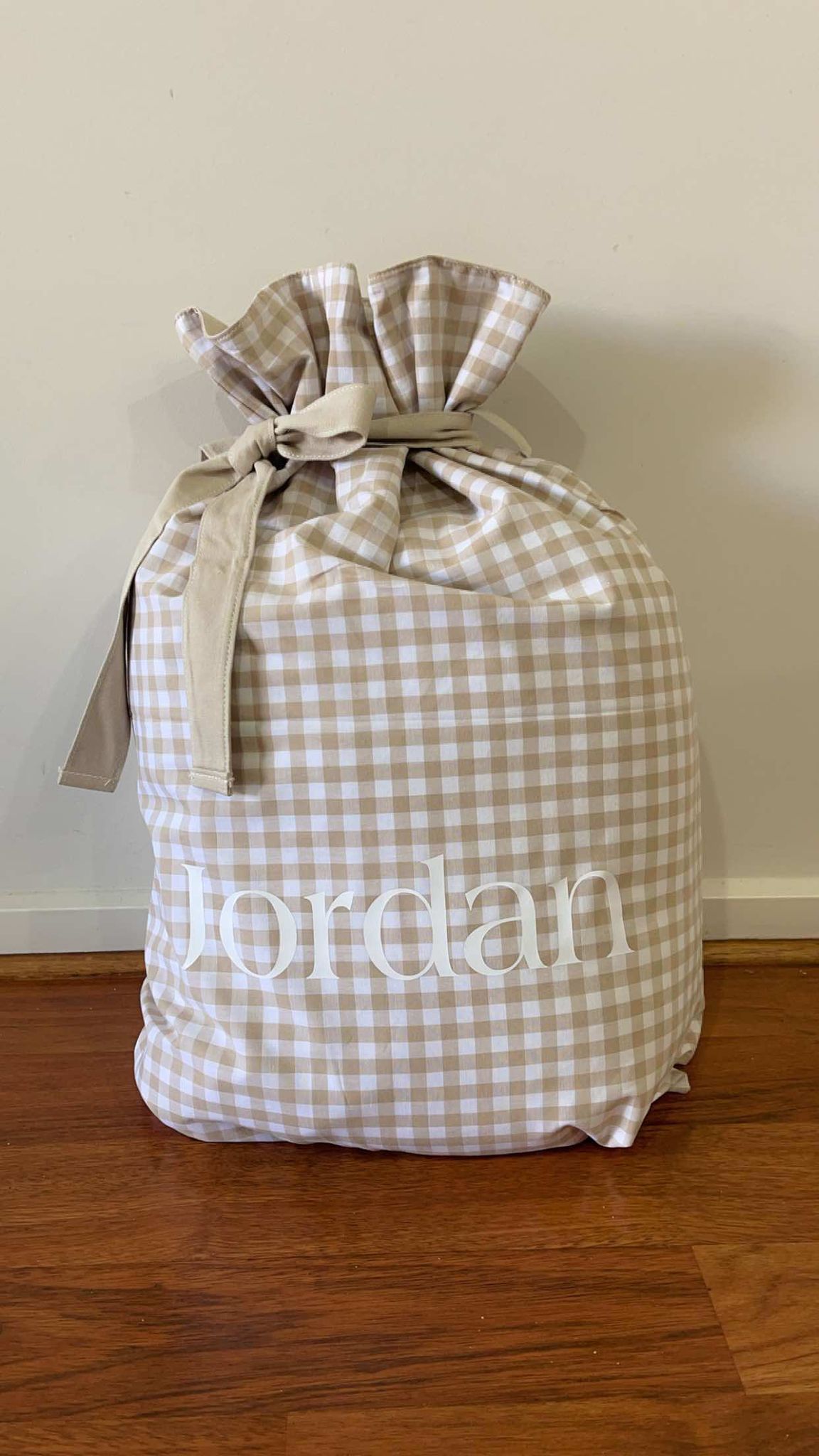 Personalised Gingham Santa Sacks