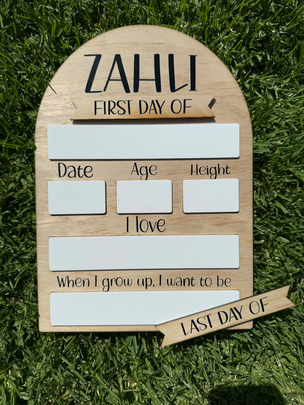 My First/Last Day Plaque