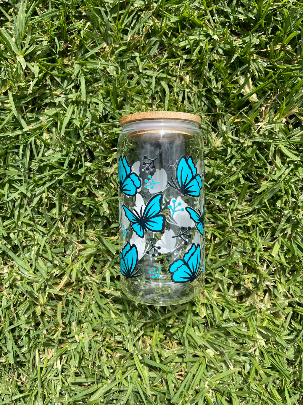 Blue Butterfly Libbey Glass