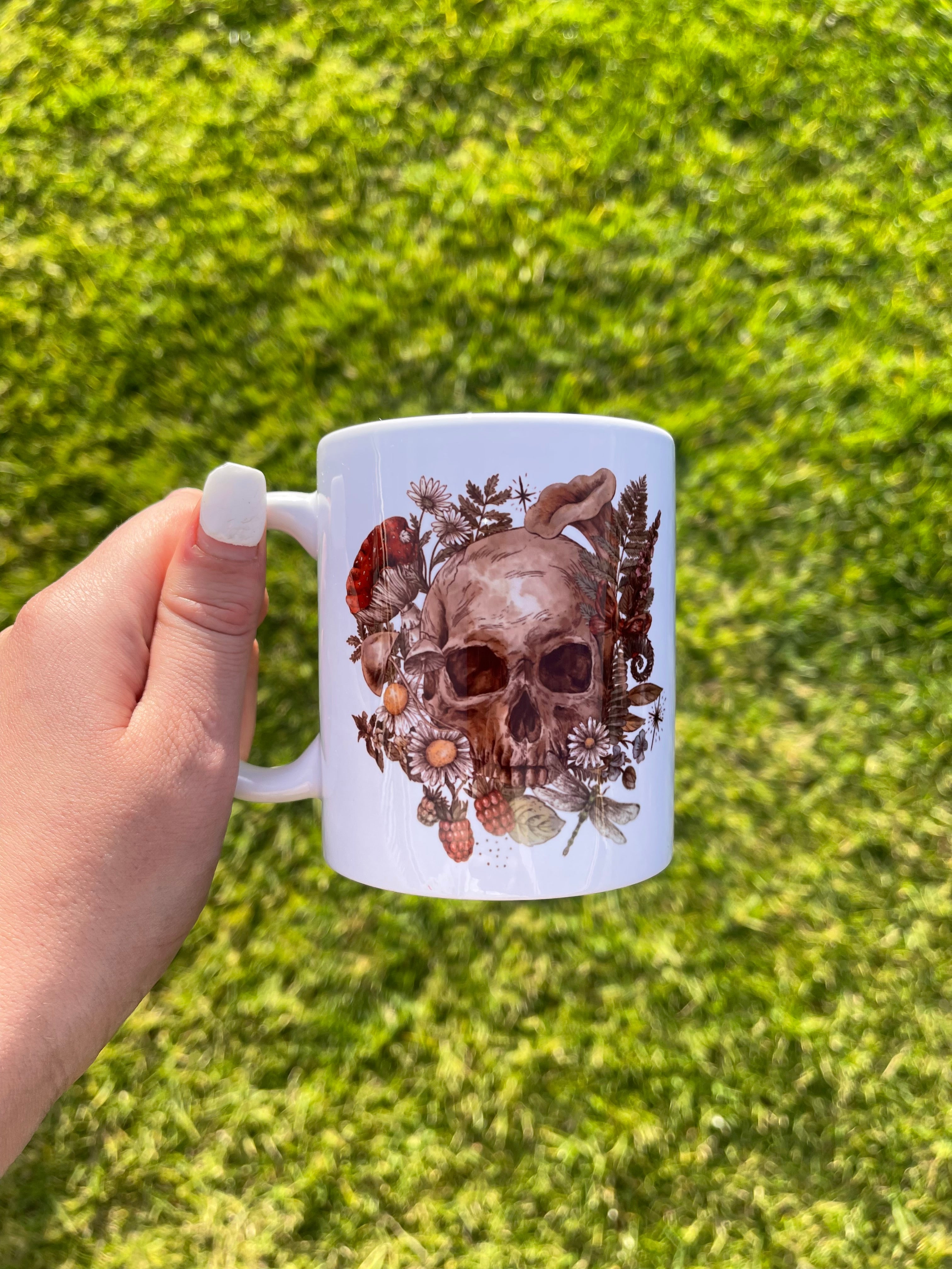 Floral Skull Mug