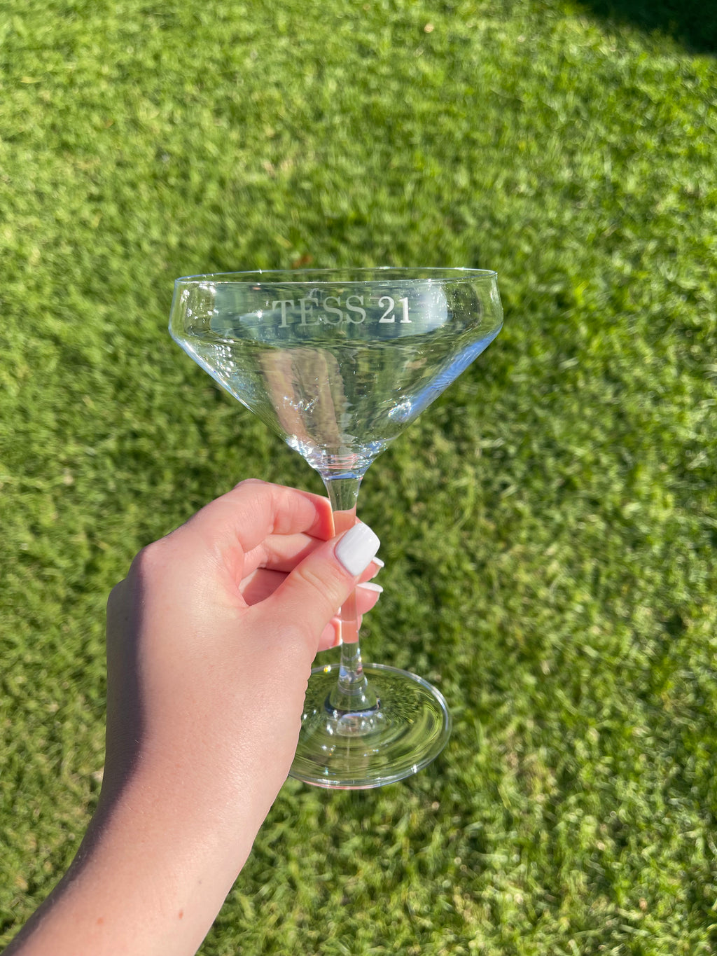 Etched Cocktail Glass