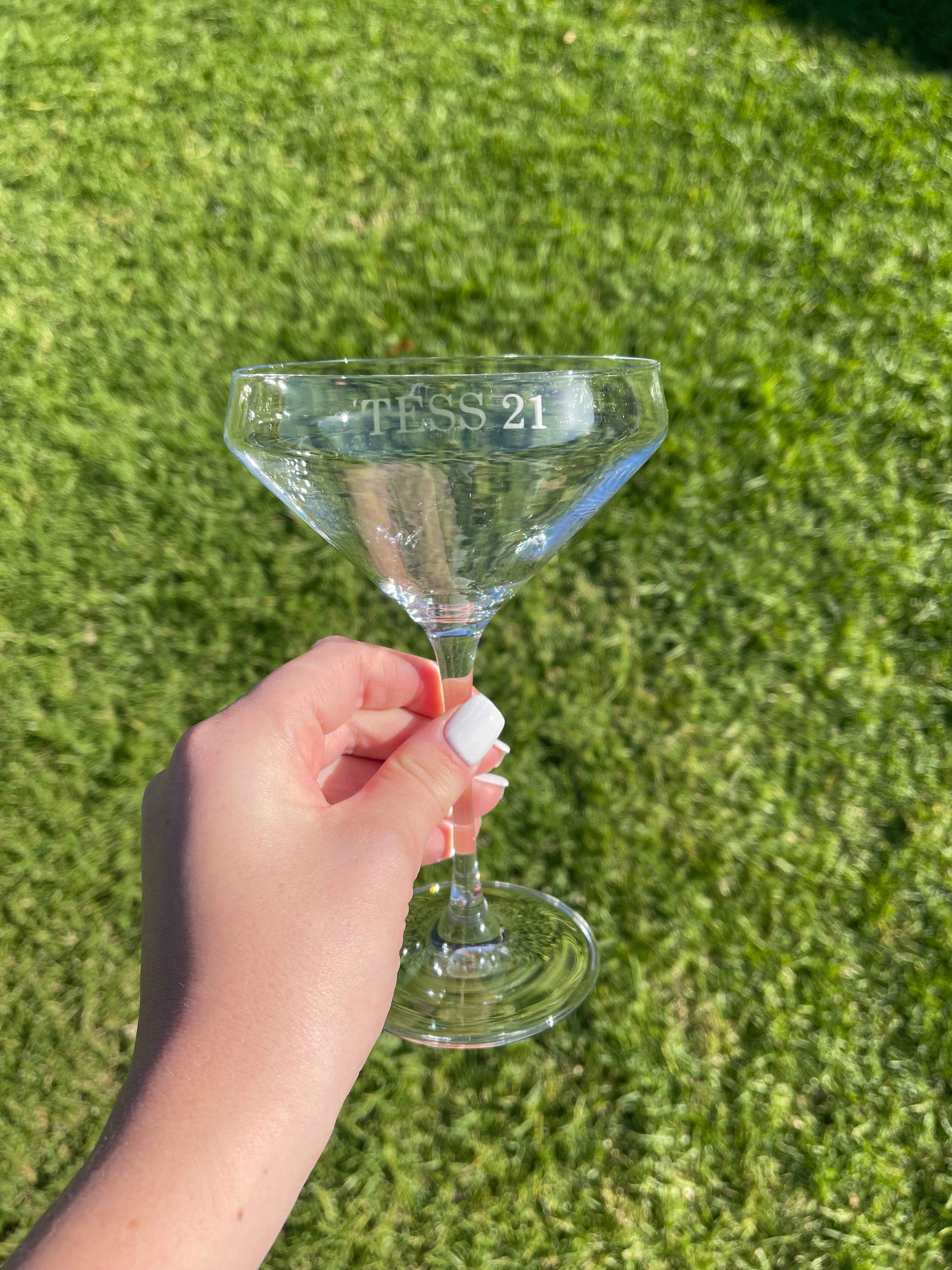 Etched Cocktail Glass