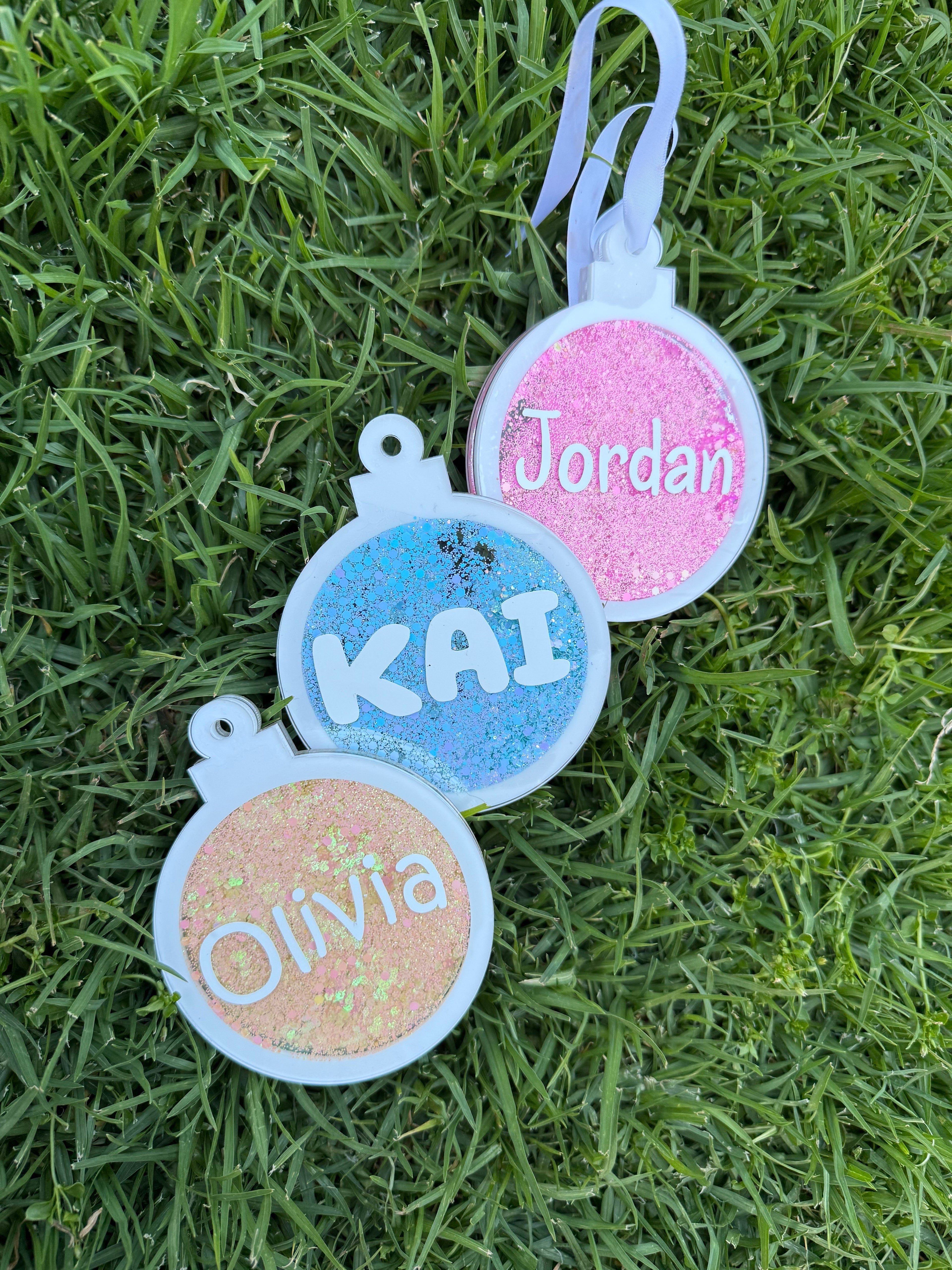Personalised Glitter Shaker Ornaments