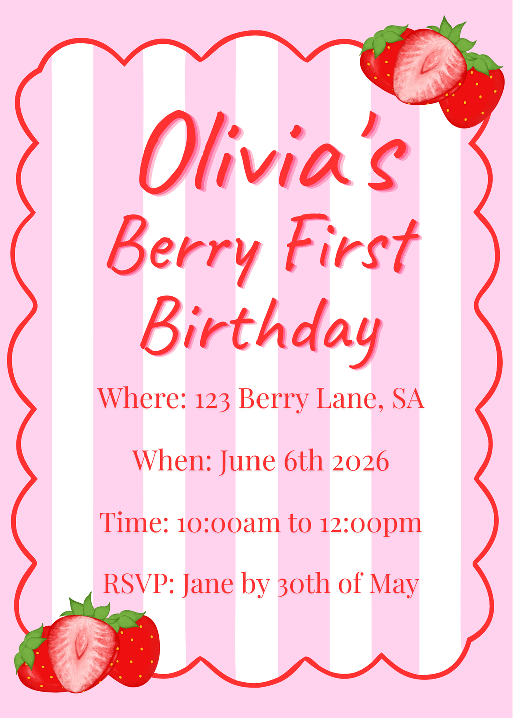 Berry First Birthday Invite