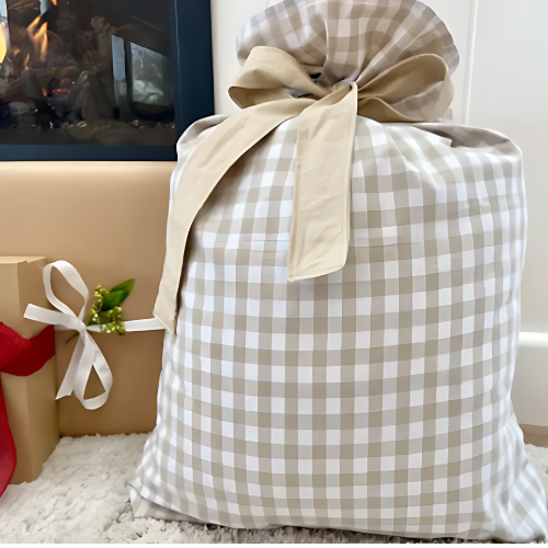 Personalised Gingham Santa Sacks