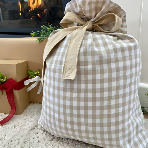 Personalised Gingham Santa Sacks