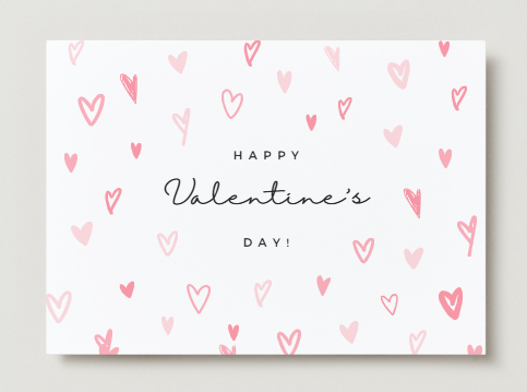 Valentines Day Card - Minimalistic Hearts