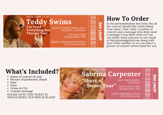 Custom Concert Tickets