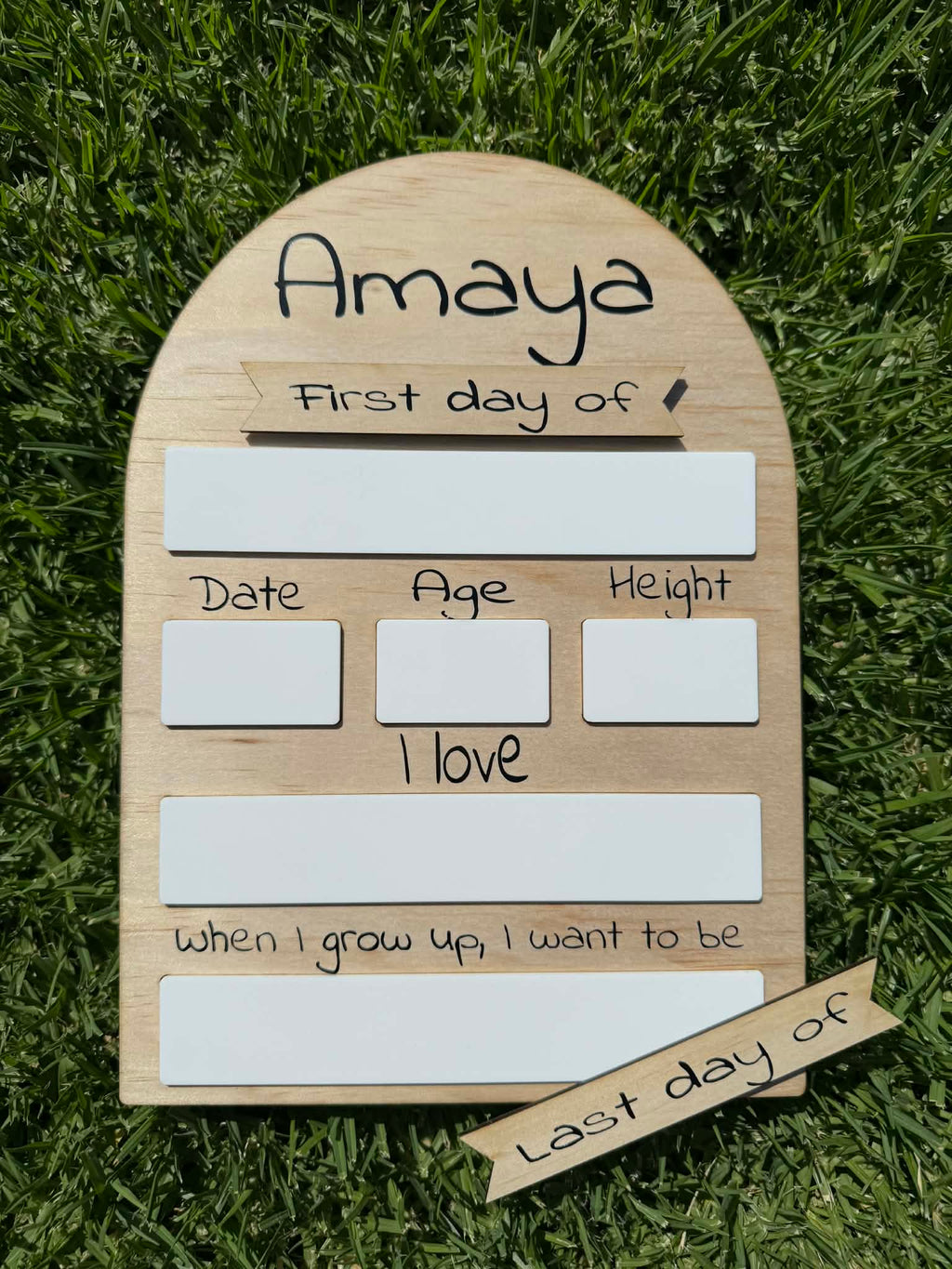 My First/Last Day Plaque