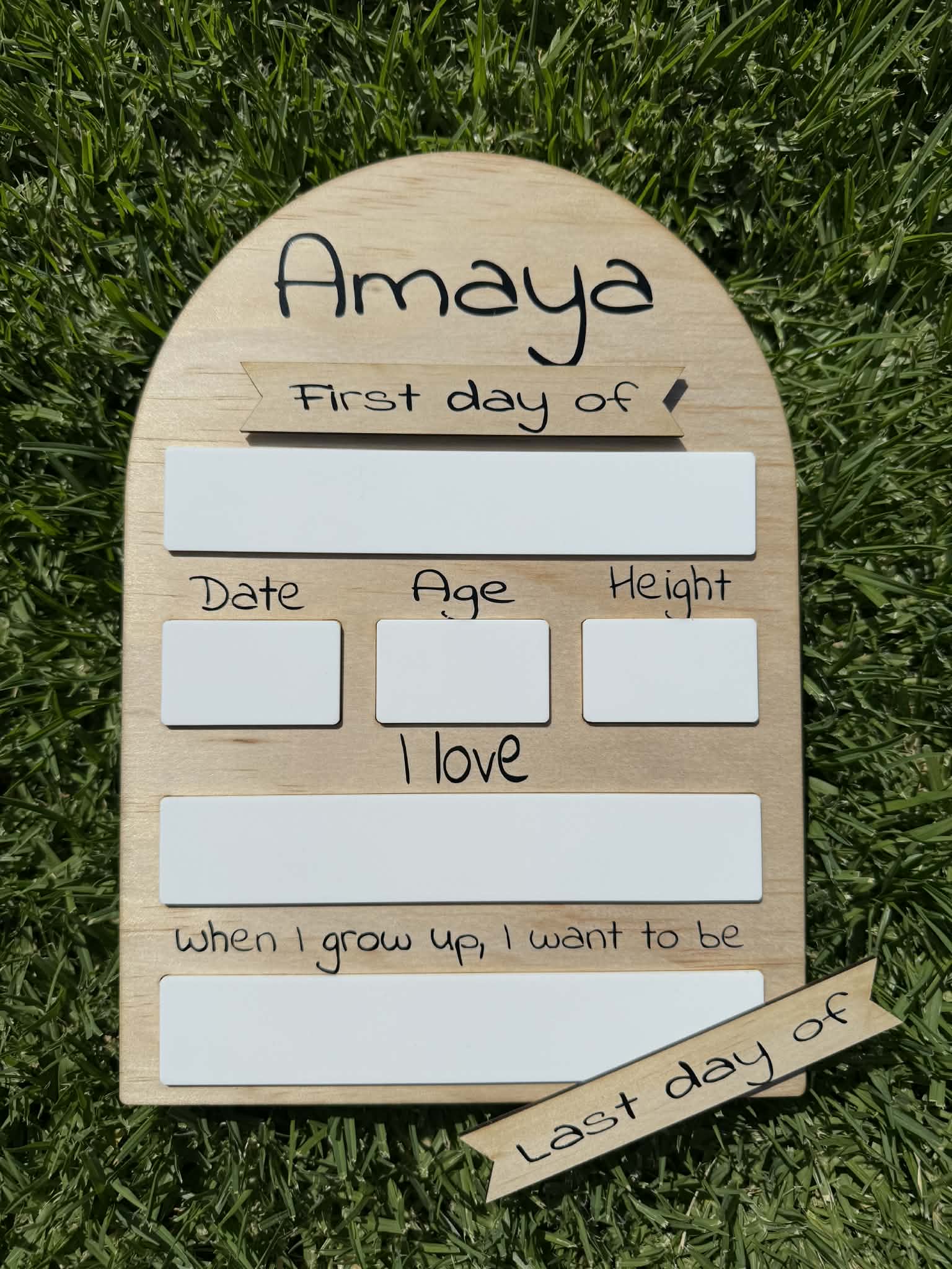 My First/Last Day Plaque