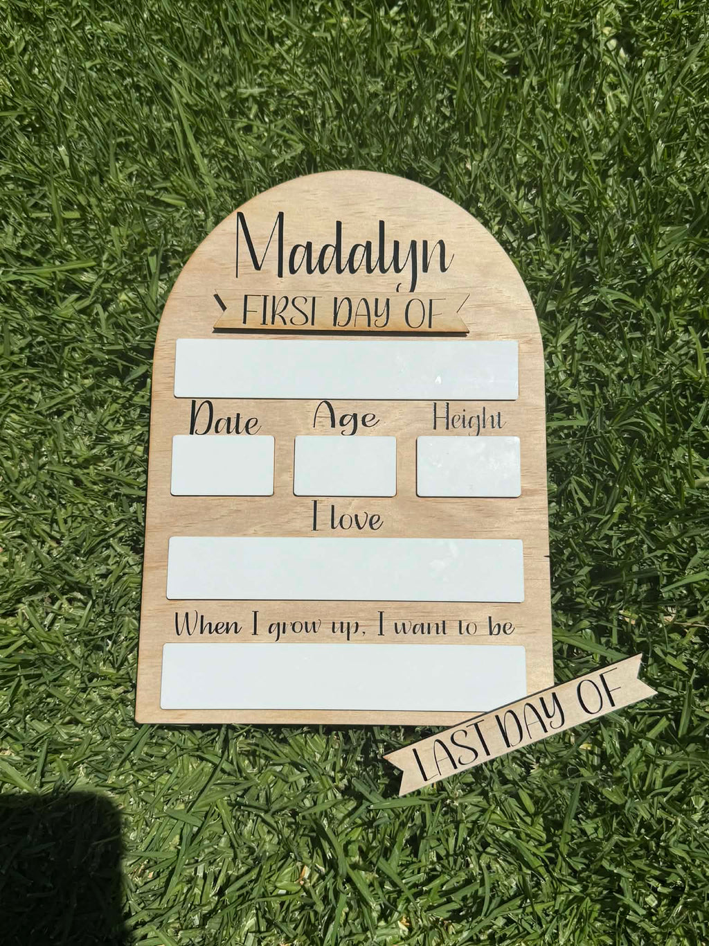 My First/Last Day Plaque