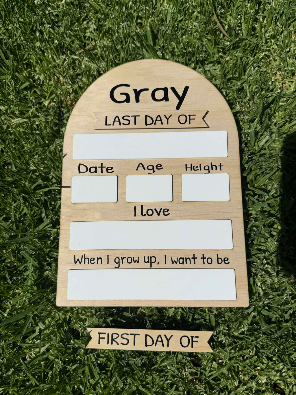 My First/Last Day Plaque