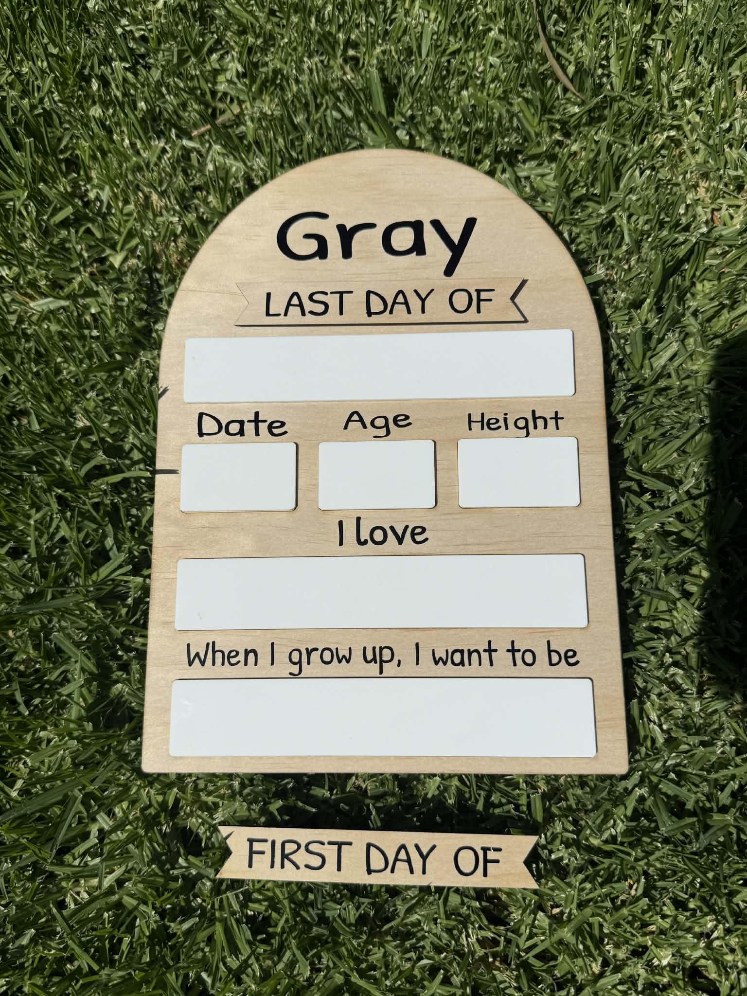 My First/Last Day Plaque