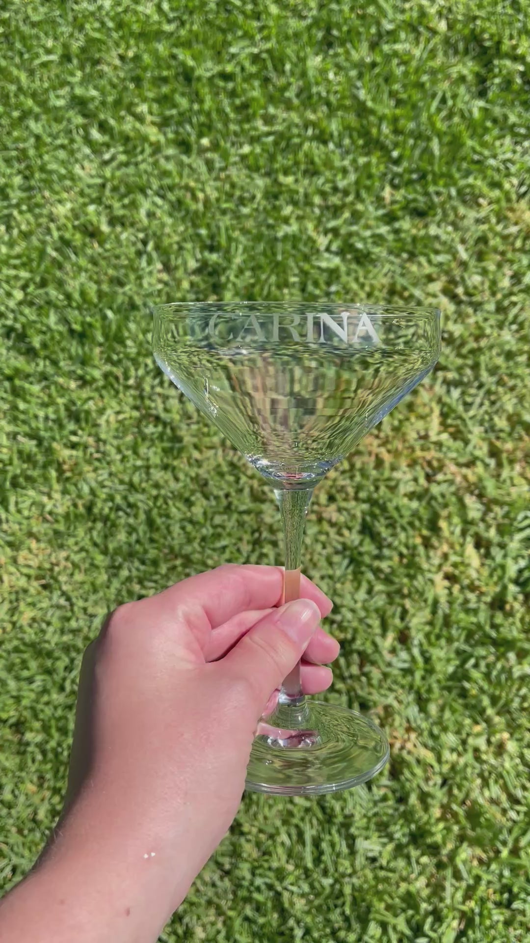 Etched Cocktail Glass