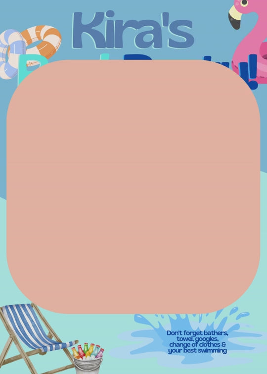 Pool Party Birthday Invite