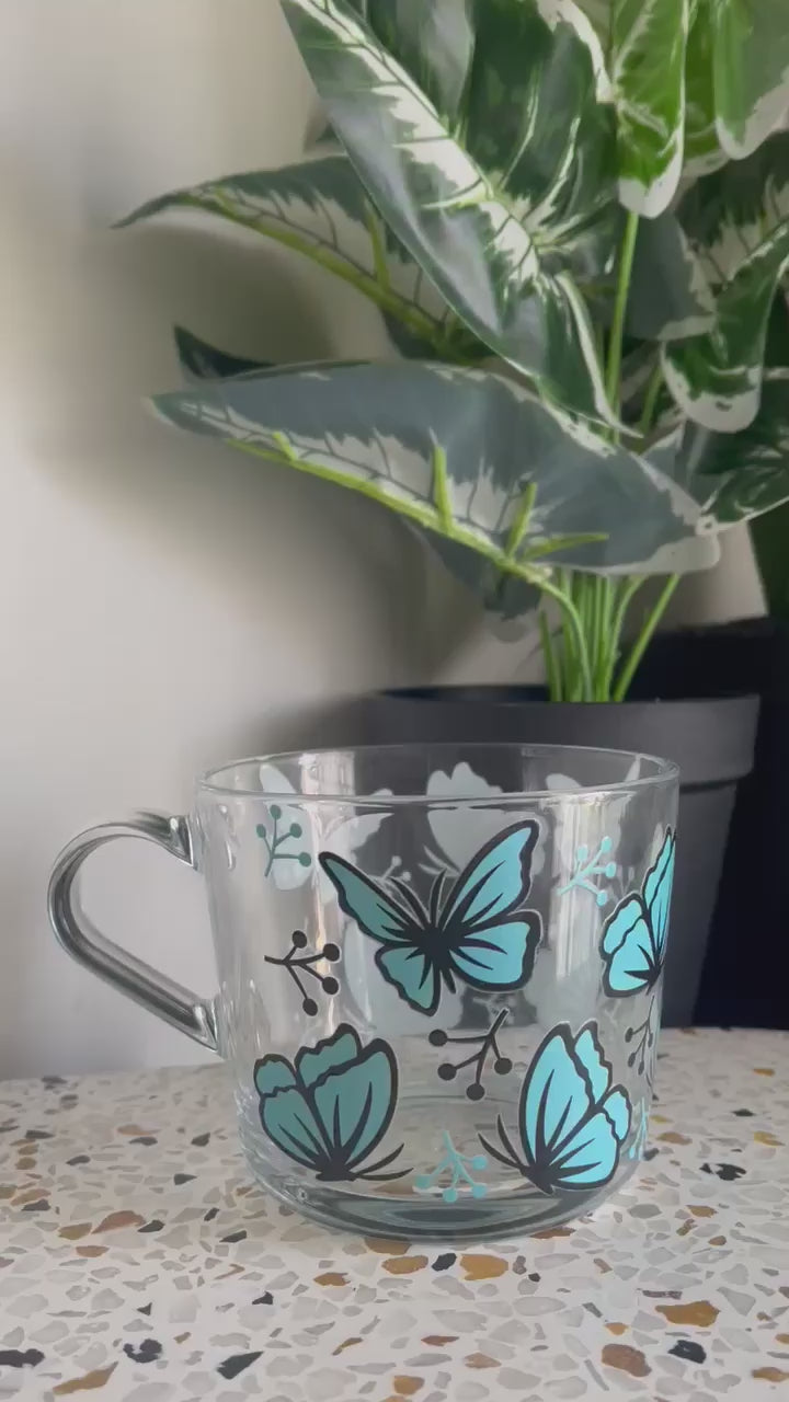 Butterfly Glass Mug