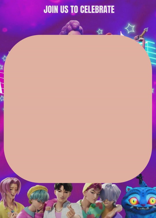 Kpop Demon Hunters Birthday Invites