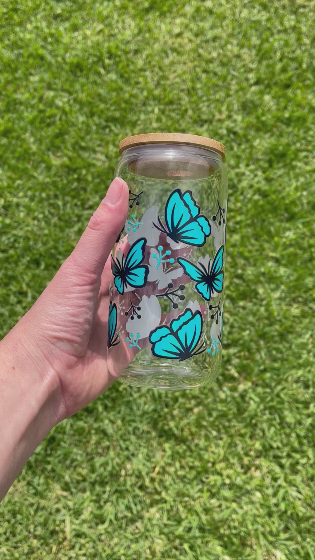 Blue Butterfly Libbey Glass