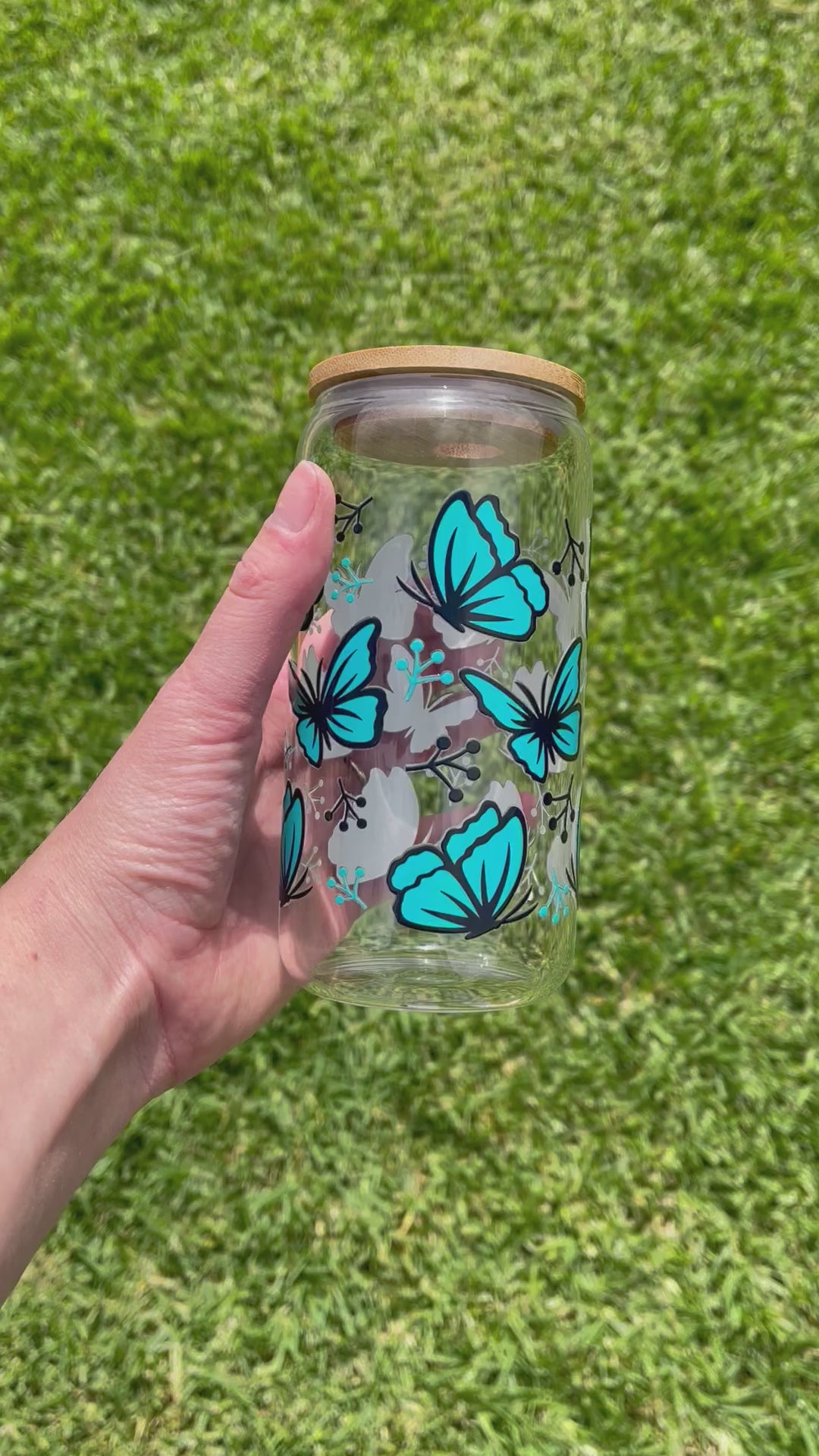 Blue Butterfly Libbey Glass