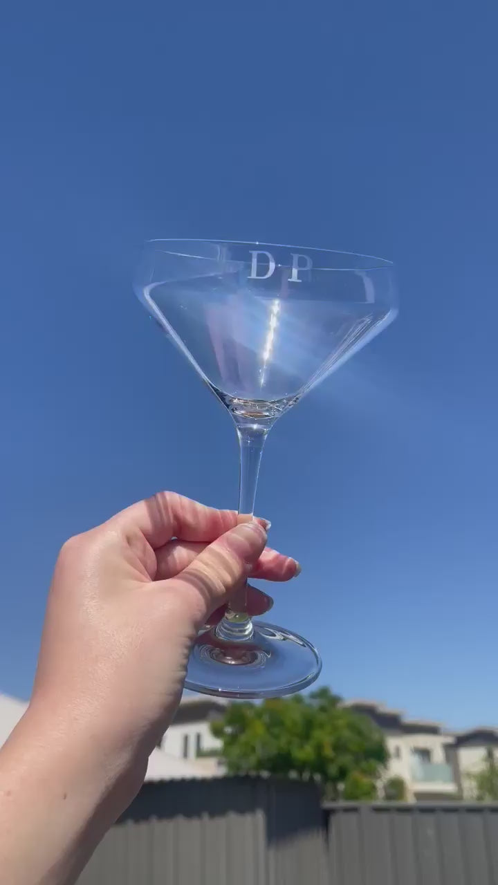 Etched Cocktail Glass