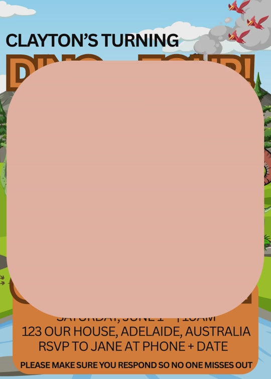 Dinosaur Party Birthday Invite