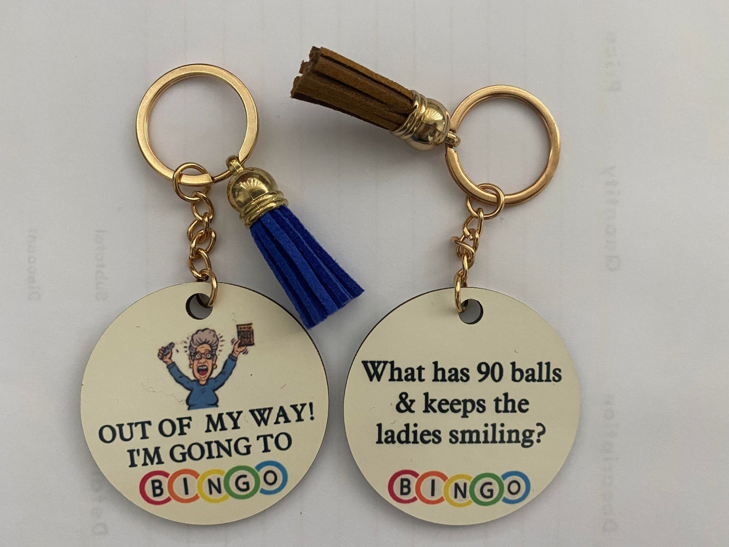 Double sided photo key ring