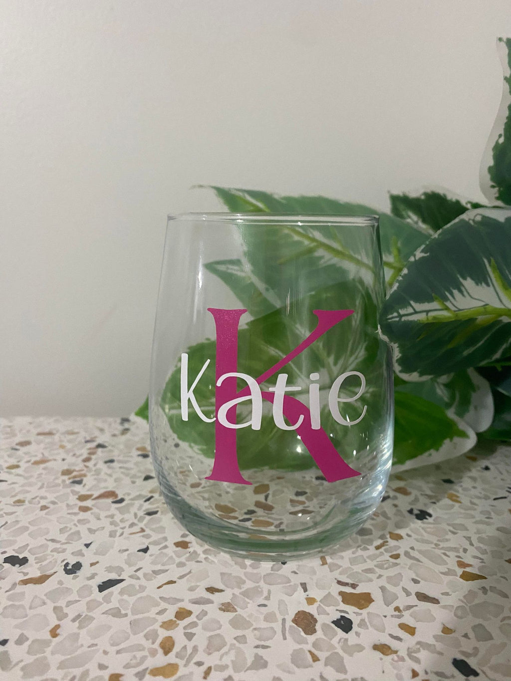 Personalised Stemless Wine Glass