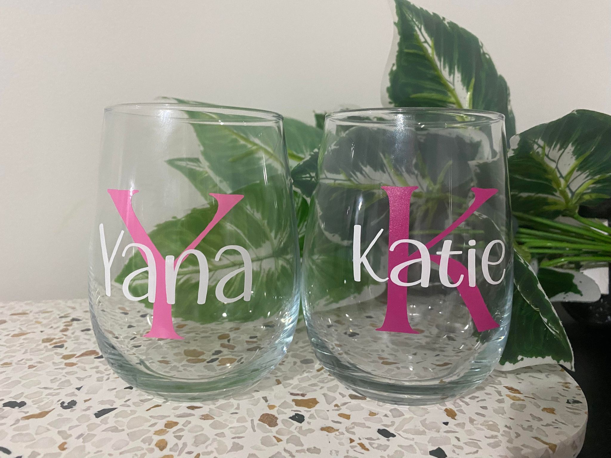 Personalised Stemless Wine Glass