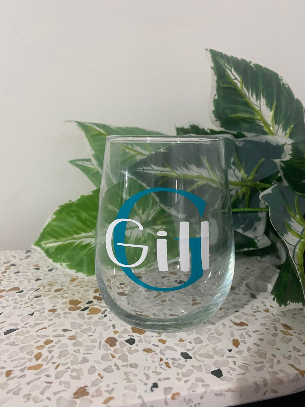 Personalised Stemless Wine Glass