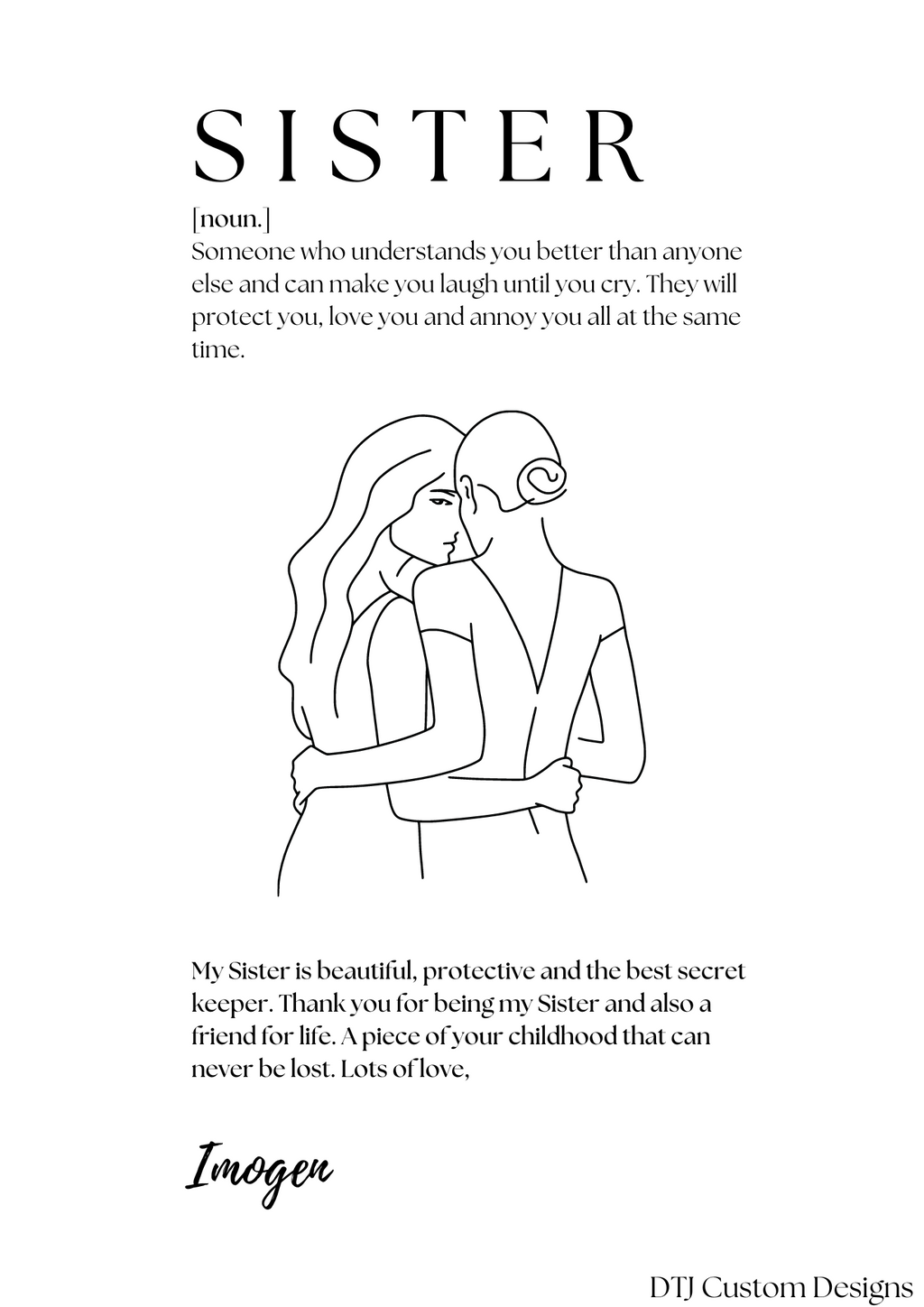 Sister Definition Print