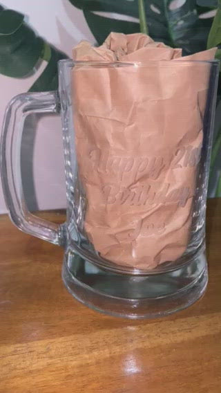 Etched Beer Stein