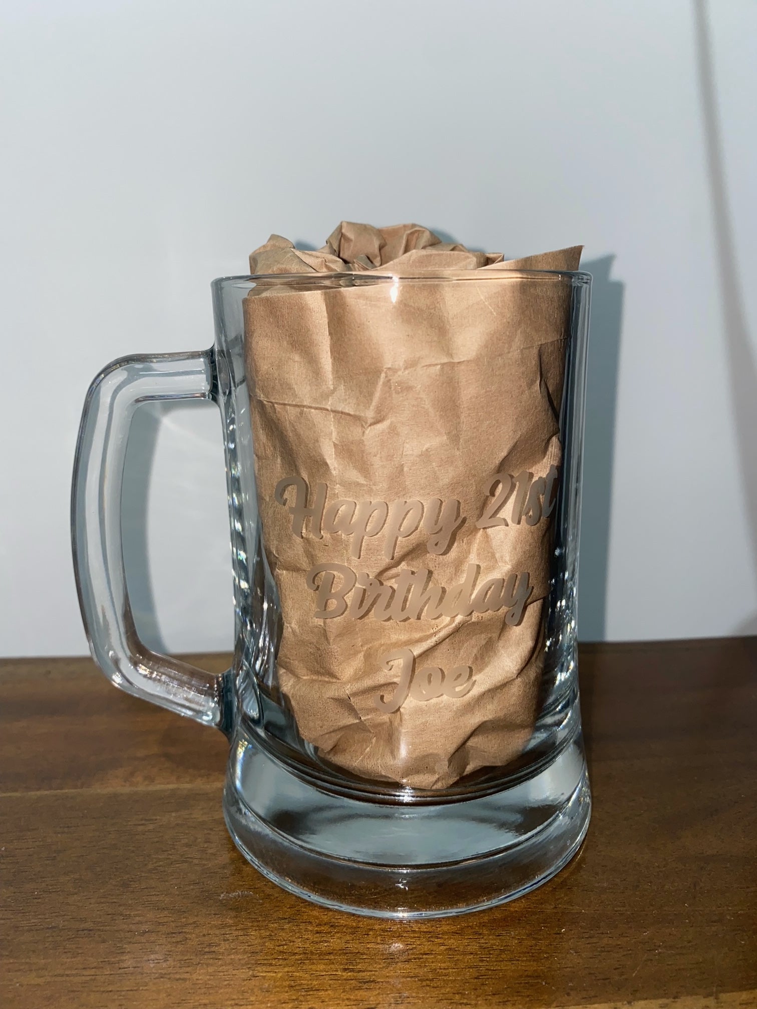Etched Beer Stein