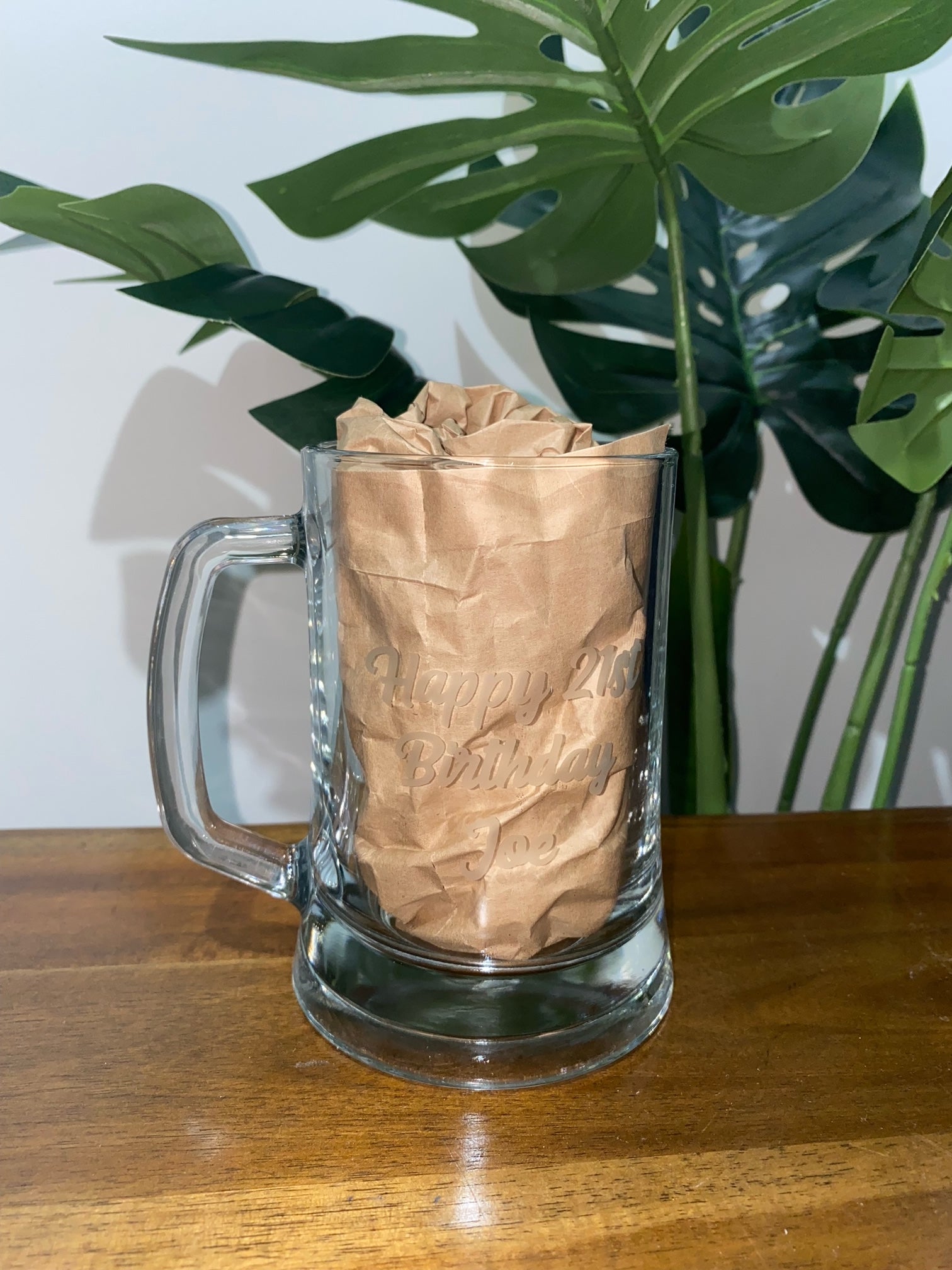 Etched Beer Stein