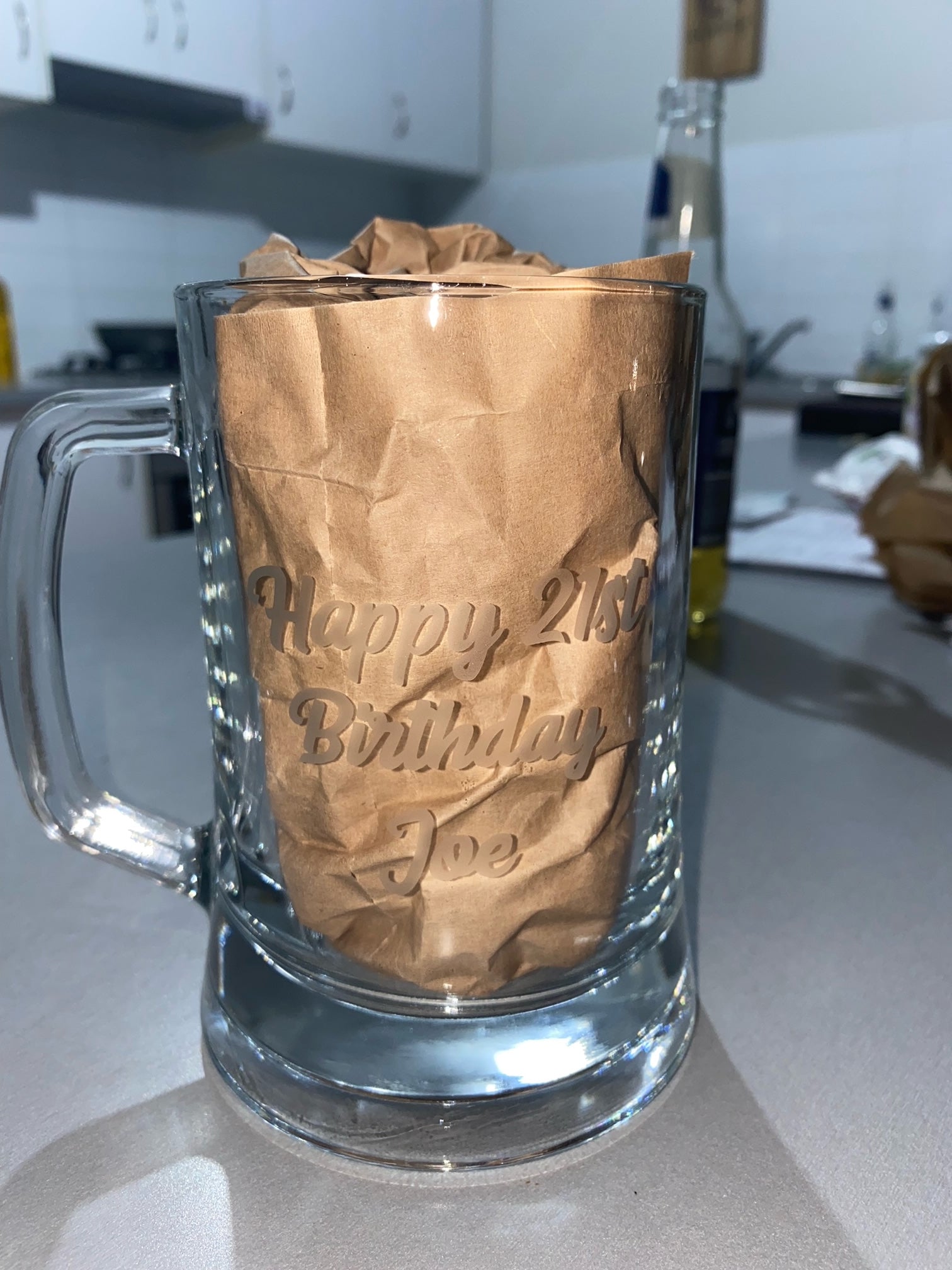 Etched Beer Stein