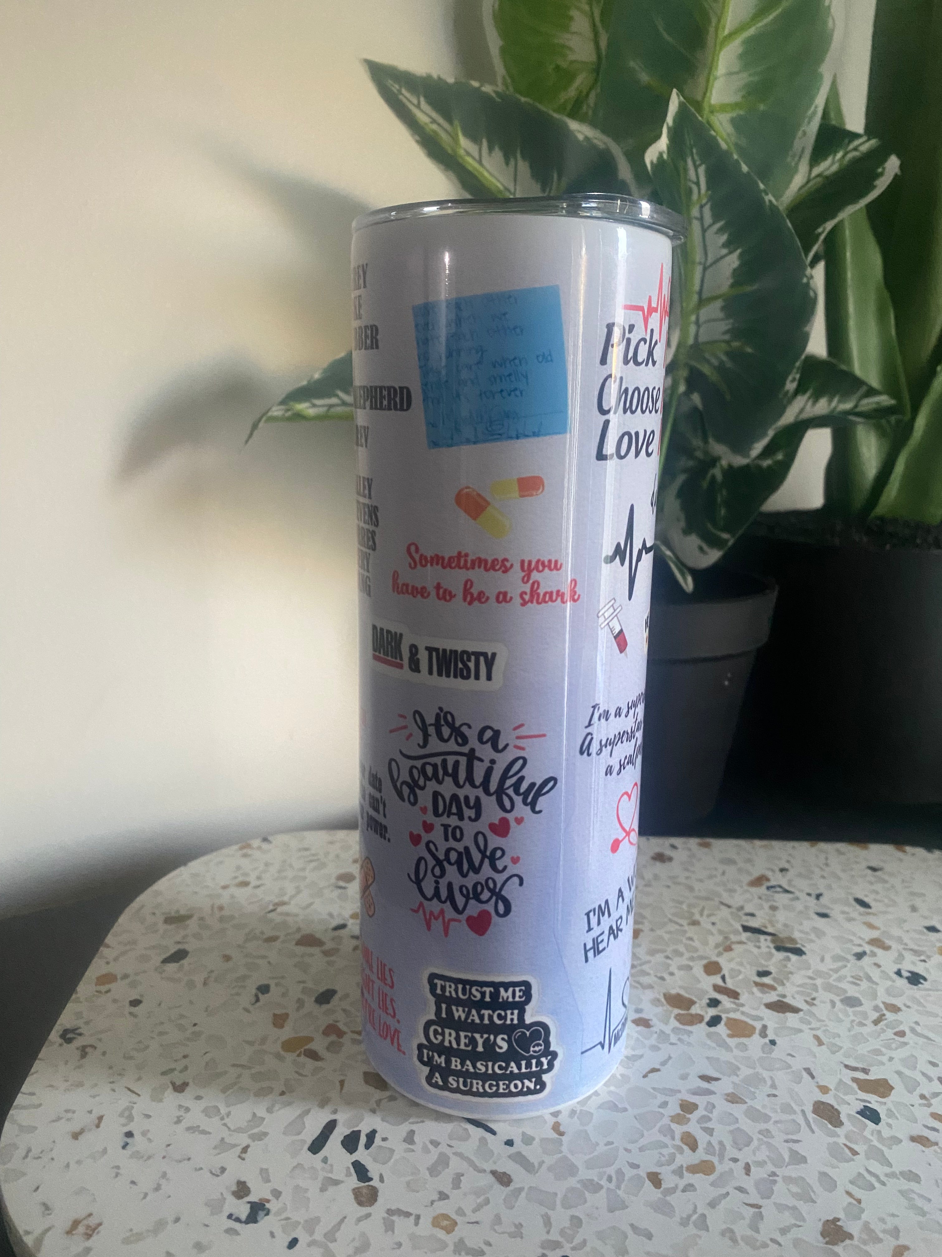 Greys Anatomy Tumbler- purple